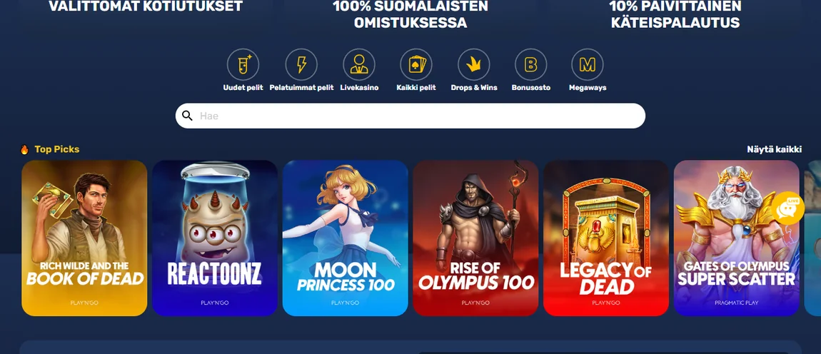 Selaa suosittuja kolikkopelivalikoimaa